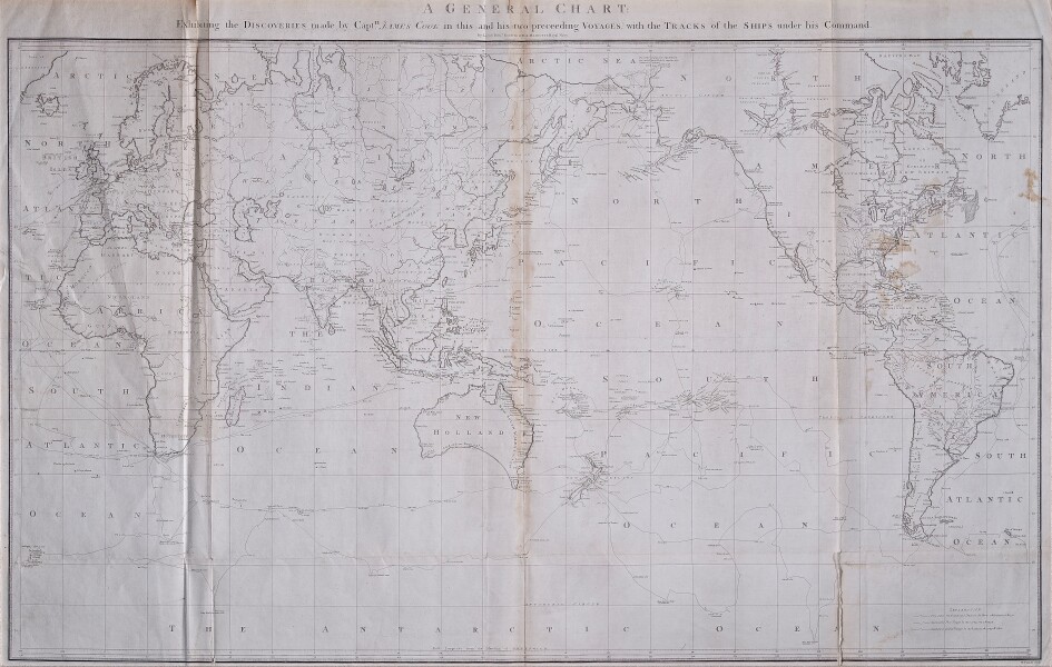 Map of Cook Voyages 1784