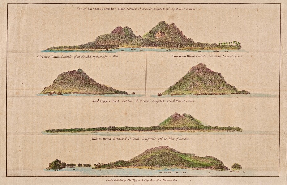 Topographic Views of Five Islands in the Pacific discovered by Capt Cook