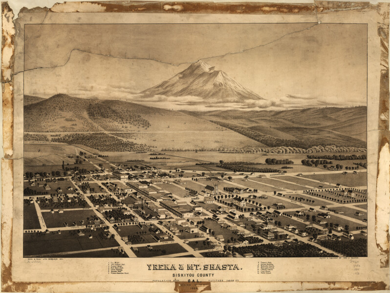E65 - Yreka and Mt Shasta Siskiyou County California Looking South-East - 1884