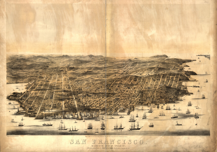 E65 - San Francisco Birds Eye View - CB Gifford - 1864