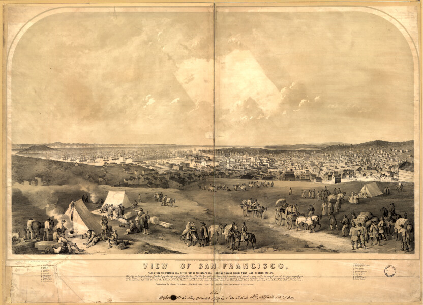 E65 - View of San Francisco Taken from the Western Hill at the foot of Telegraph Hill looking toward Ringon Point and Mission Valley - 1851