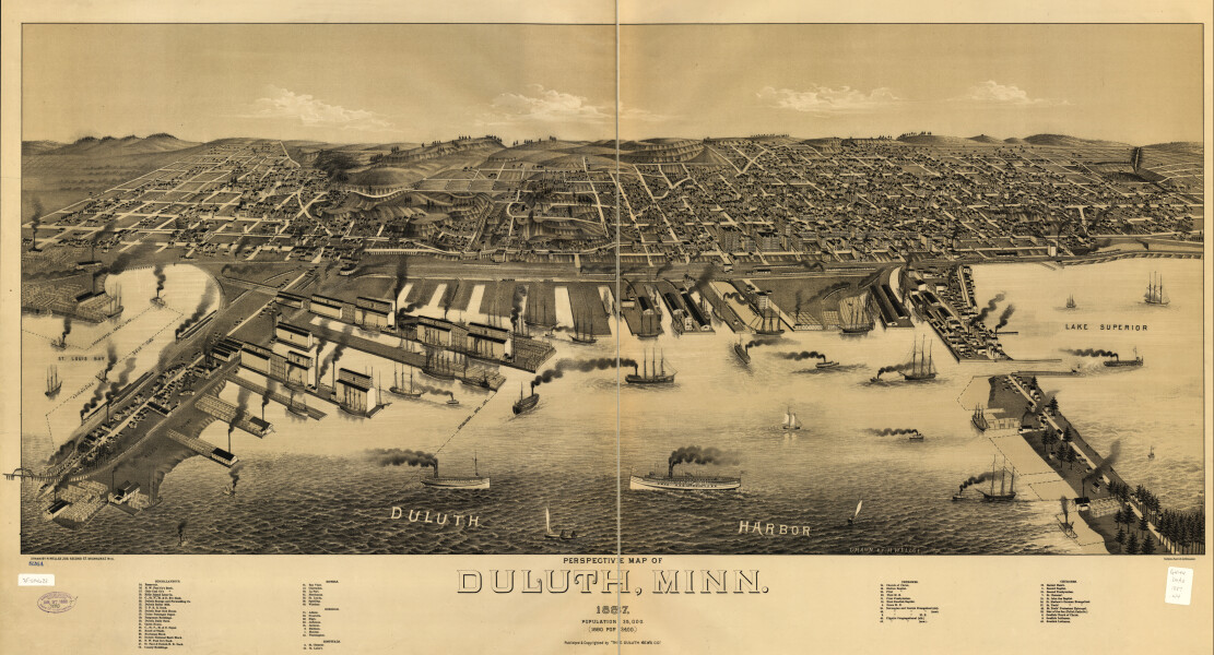 E66 - Perspective Map of Duluth Minnesota - 1887