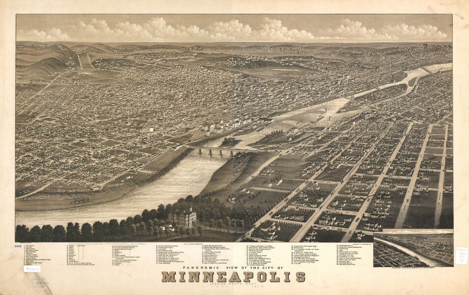 E66 - Panoramic View of the City of Minneapolis Minnesota - 1879