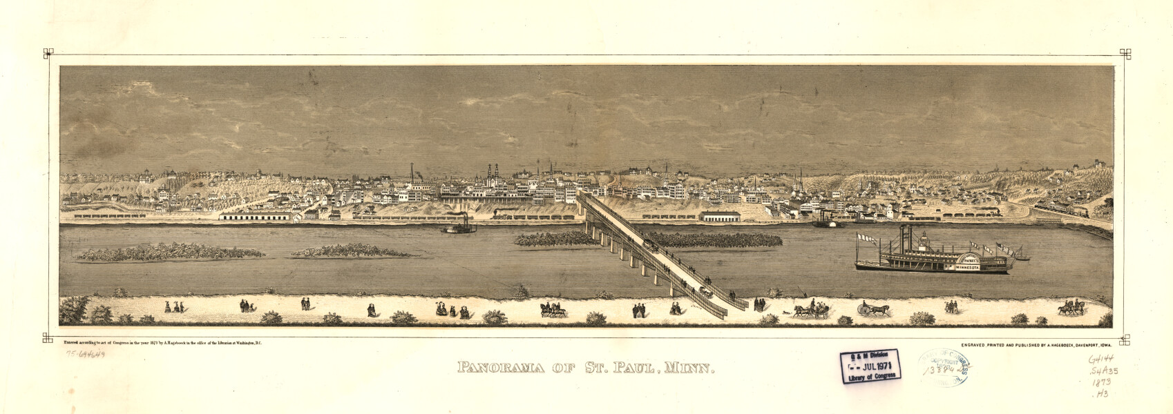 E66 - Panorama of St Paul Minnesota - 1873