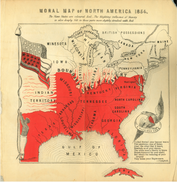 E68 - Moral Map of North America USA - 1854