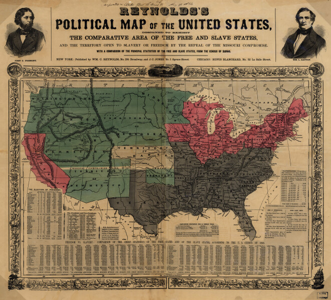 E68 - Reynolds Political Map of the United States - 1856