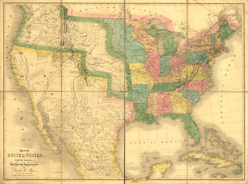 E72 - Map of the United States of North America with Parts of the Adjacent Countries - Burr and Arrowsmith - 1839