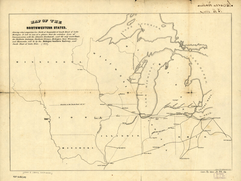 E72 - Map of the Northwestern States - John B Jervis - 1850