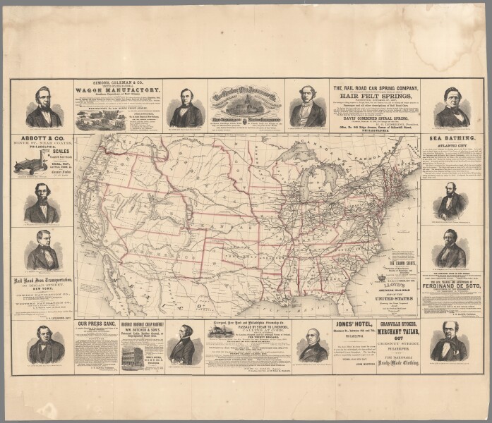 E73 - Lloyds American Railroad Map of the United States - James T Lloyd - 1859