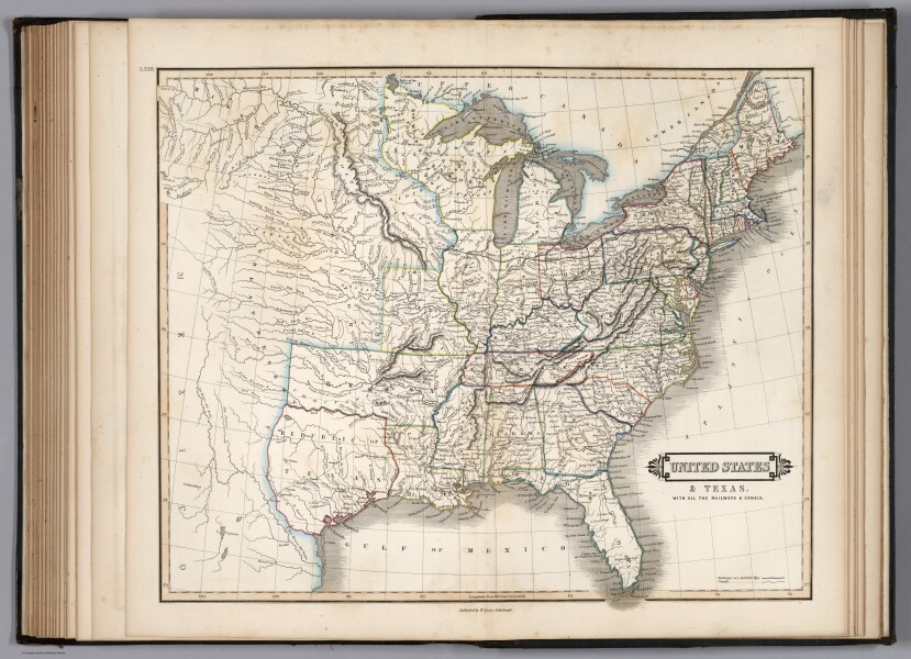 E73 - United States and Texas with all the Railways and Canals - William H Lizars - 1841