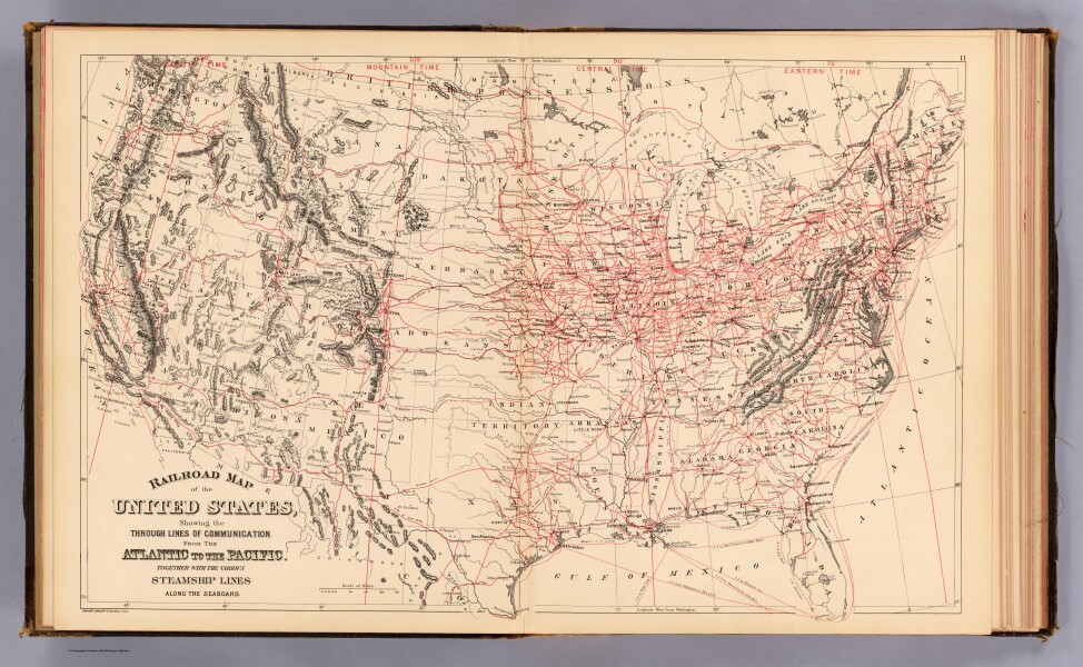 E73 - Railroad Map US - Samuel Augustus Mitchell - 1890