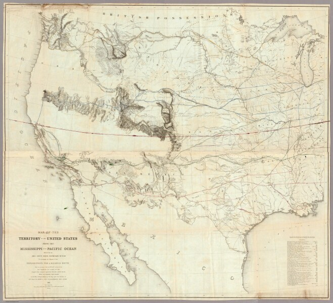 E73 - Map Of The Territory Of The United States From The Mississippi To The Pacific Ocean - Warren Gouverneur Kemble - 1855