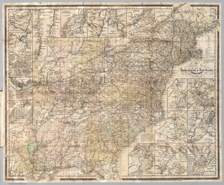 E73 - Map Of The Roads Canals and Rail Roads of the United States - Henry S Tanner - 1836
