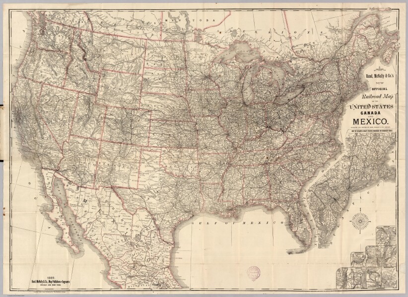 E73 - Railroad Map Of The United States - Rand McNally and Company - 1889