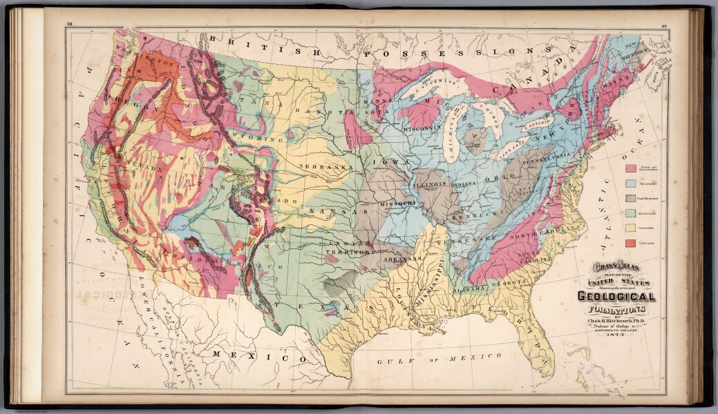 E73 - United States Showing the Principal Geological Formations - Charles H Hitchcock - 1873