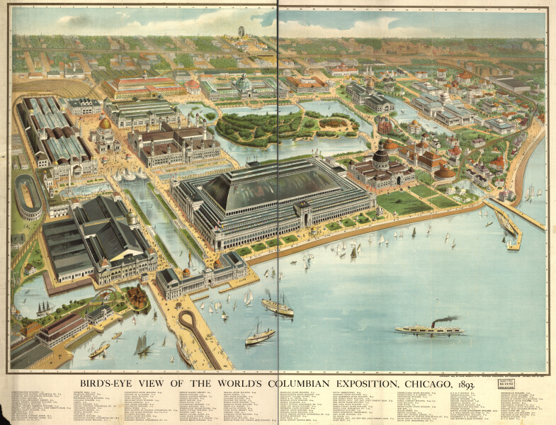 E74 - Birds Eye View of the Worlds Columbian Exposition Chicago - Rand McNally - 1893