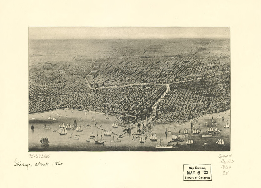 E74 - Aerial View Chicago Illinois - 1860