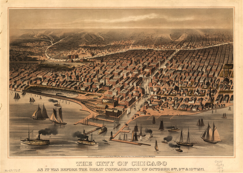 E74 - The City of Chicago as it was before the Great Conflagration of October 8th 9th and 10th - 1871