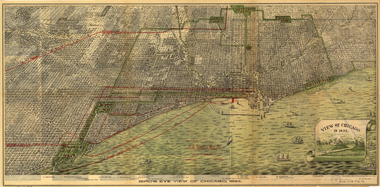 E74 - Birds Eye View of Chicago - Peter Roy - 1893