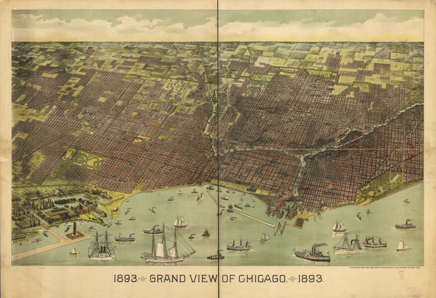 E74 - Grand View of Chicago - Th Treutlein - 1893