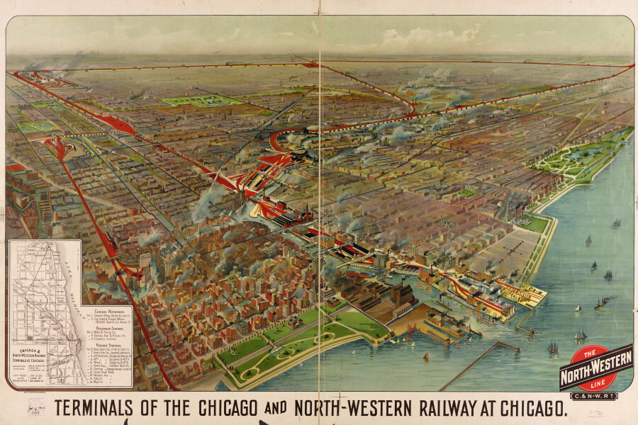 E74 - Terminals of the Chicago and North-Western Railway at Chicago - Geo H Walker and Co - 1902