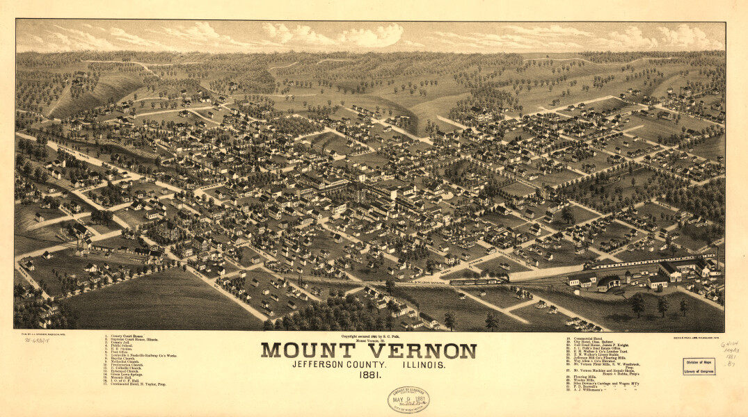 E74 - Mount Vernon Jefferson County Illinois - H Brosius - 1881