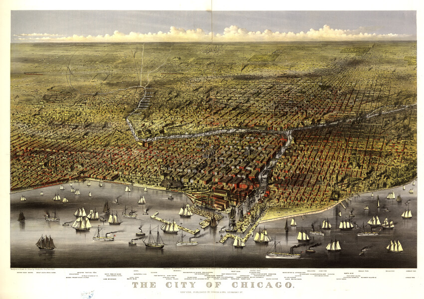 E74 - The City of Chicago Sketched and Drawn on Stone - Parsons and Atwater - 1869