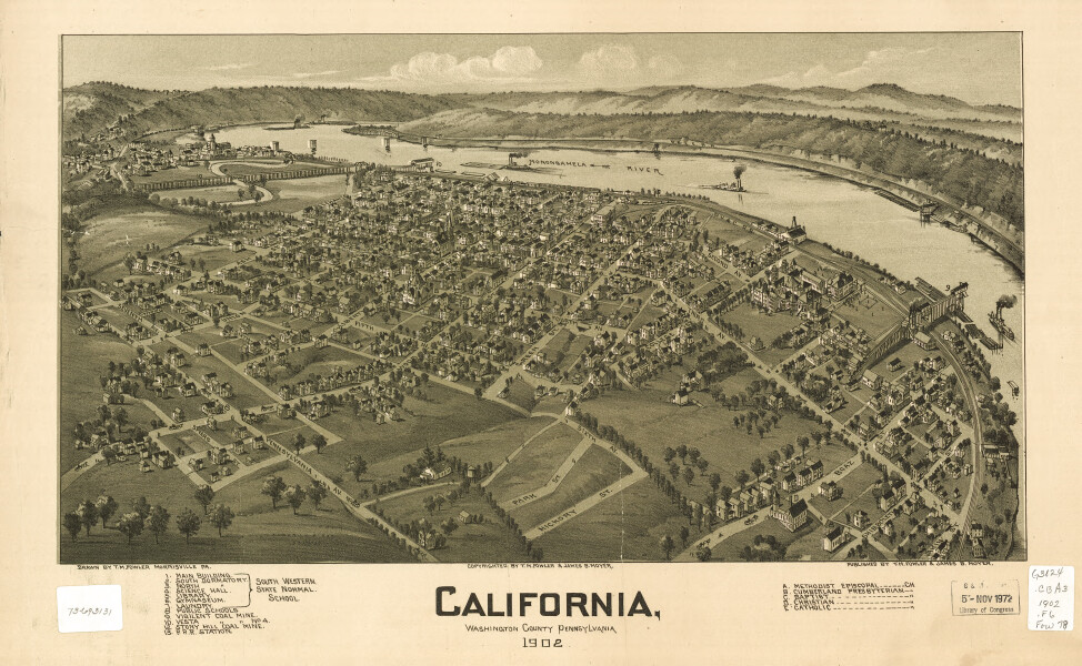 E80 - California Washington County Pennsylvania  Map 1902 