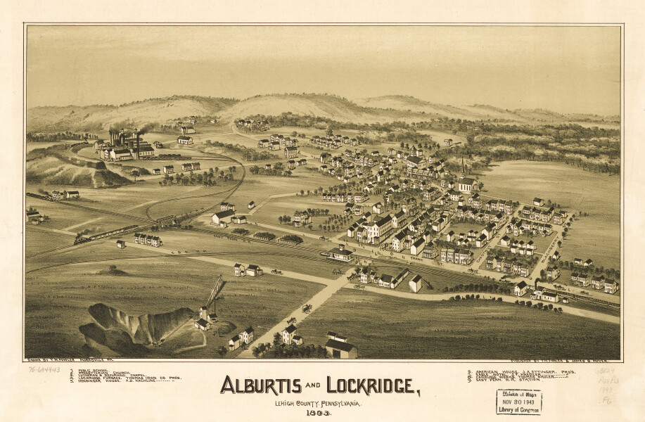 E80 - Alburtis and Lockridge Lehigh County Pennsylvania - 1893