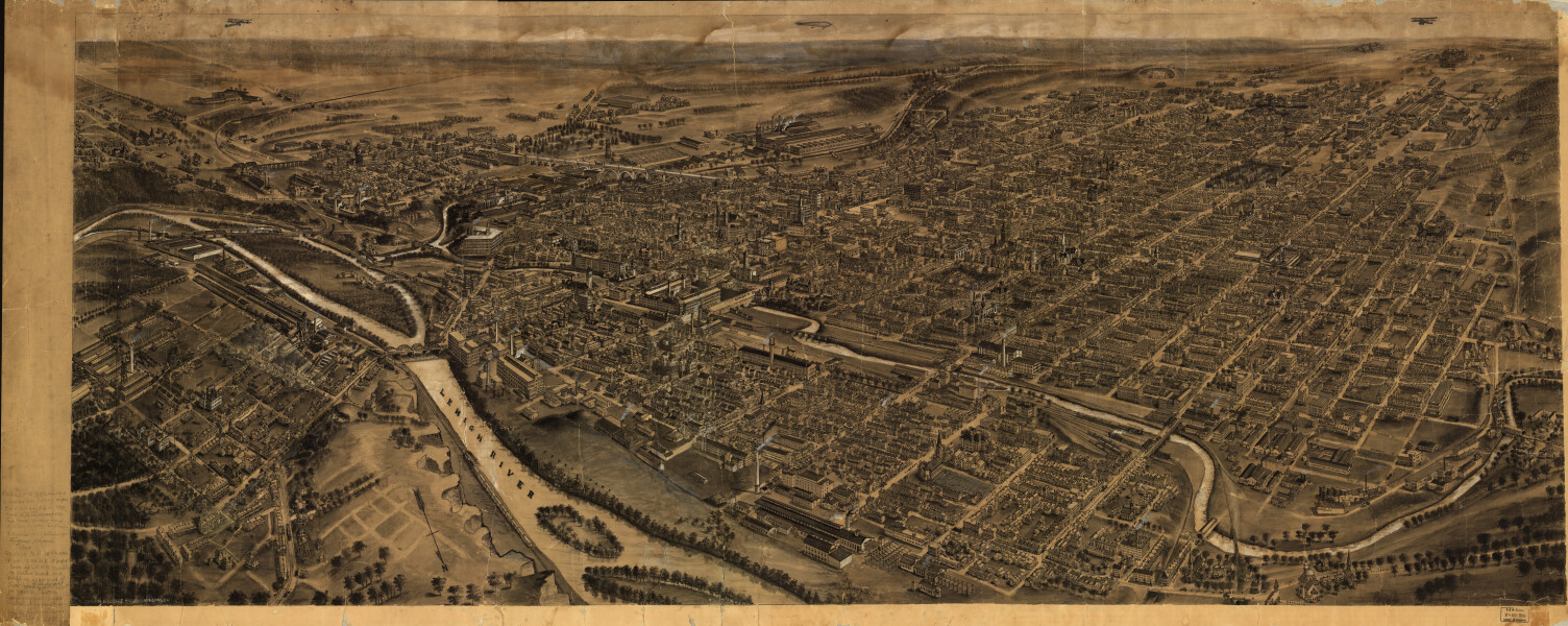 E80 - Birds eye view of Allentown Pennsylvania - 1922