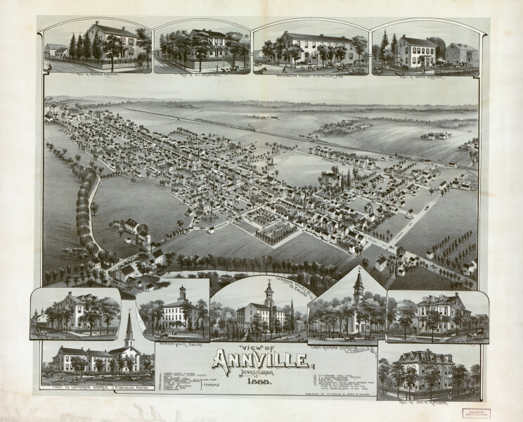 E80 - View of Annville Pennsylvania - 1888