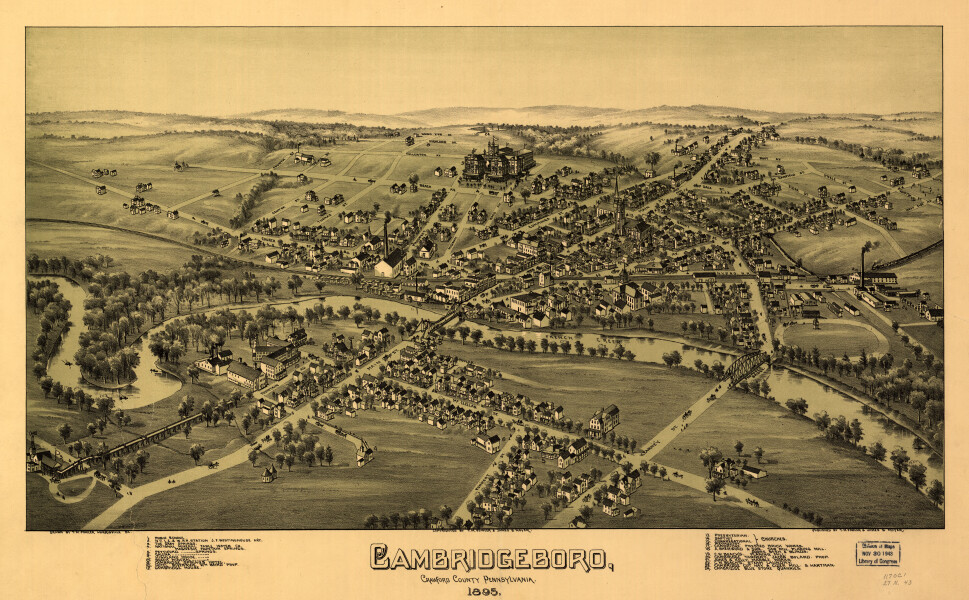 E80 - Map Cambridgeboro Crawford County Pennsylvania - 1895