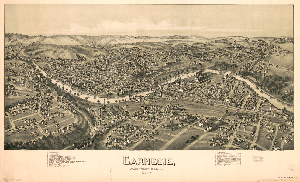  E80 - Map Carnegie Allegheny County Pennsylvania - 1897