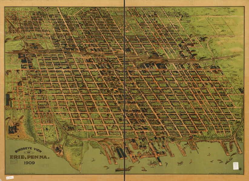 E80 - Birds-eye view of Erie Penna - 1909