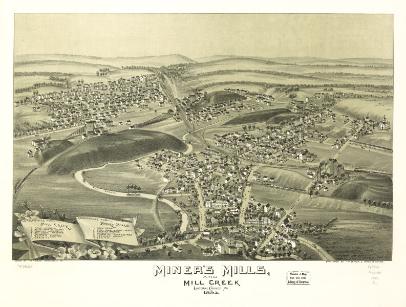 E80 - Miners Mills and Mill Creek Luzerne County Pa - 1892