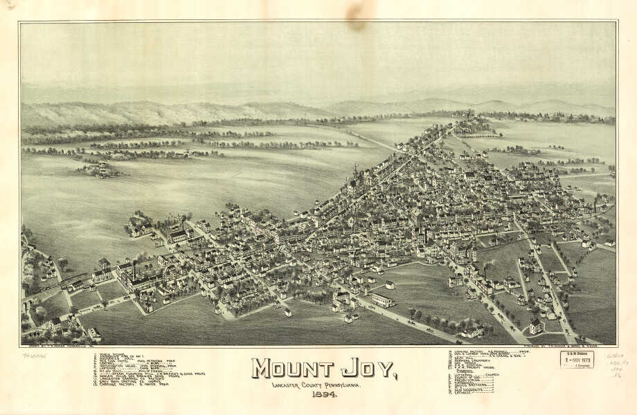 E80 - Mount Joy Lancaster County Pennsylvania - 1894