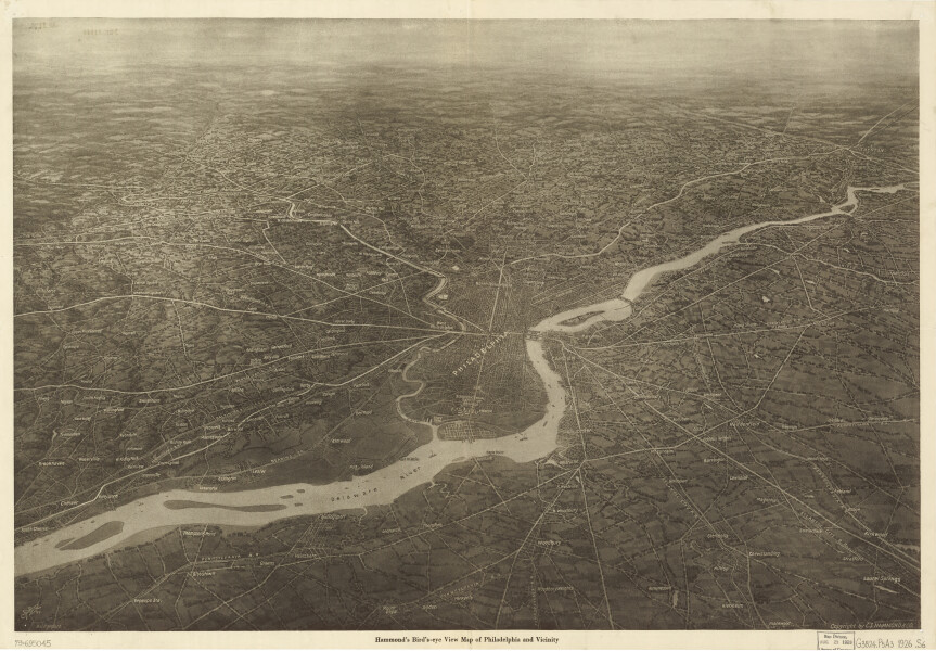 E80 - Hammonds birds eye view map of Philadelphia and vicinity - 1926