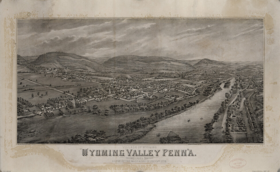 E80 - Village of Wyoming, Wyoming Valley Pennsylvania scene of the massacre of July 3rd 1778