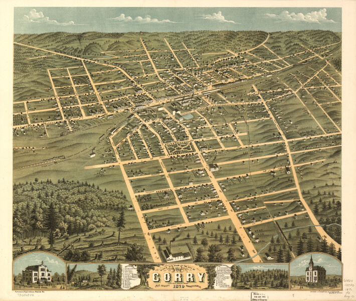 E80 - Birds eye view of the city of Corry Erie County Pennsylvania - 1870