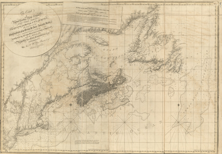 E89 - The Coast of Nova Scotia New England Ne York Jersey The Gulph and River of St Lawrence The Islands of Newfoundland Cape Brton St John Antecofty Sable and Soundings