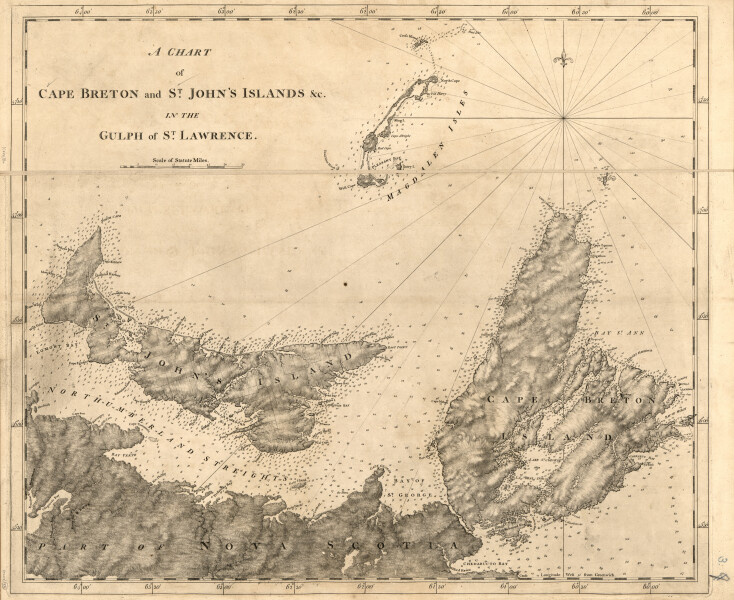 E89 - A Chart of Cape Breton and St John Islands in the Gulf of St Lawrence