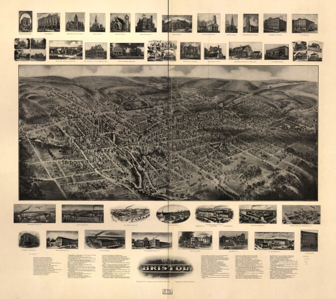 E92 - Birds eye view of Bristol Connecticut - 1907