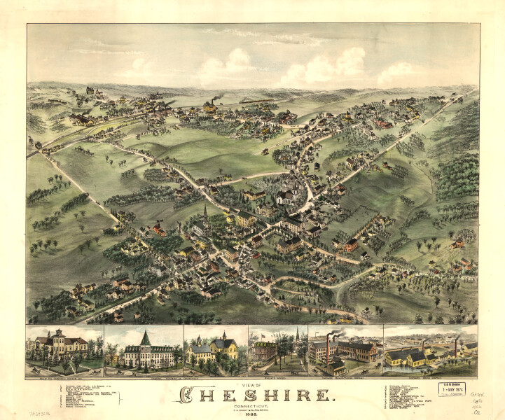 E92 - View of Cheshire Connecticut - 1882