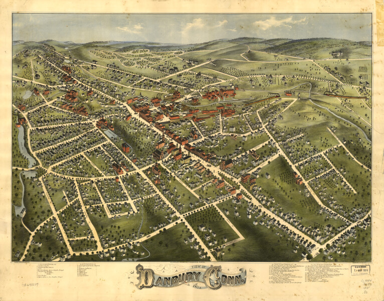 E92 - View of Danbury Connecticut - 1875