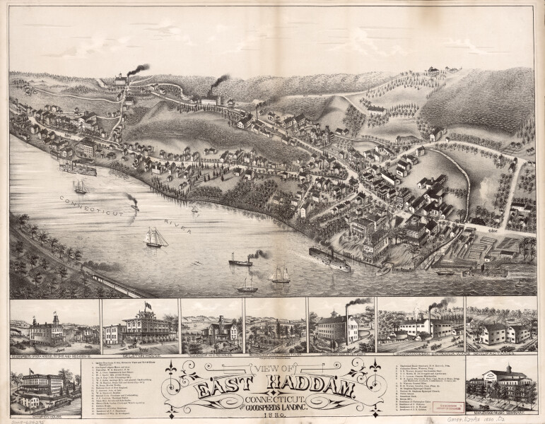 E92 - View of East Haddam Connecticut and Goodspeeds Landing - 1880