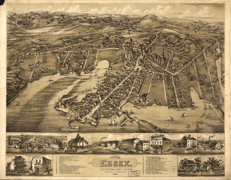 E92 - View of Essex Centerbrook and Ivoryton Connecticut  - 1881