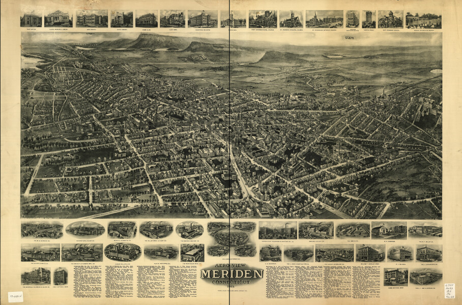 E92 - Aero view of Meriden Connecticut - 1918