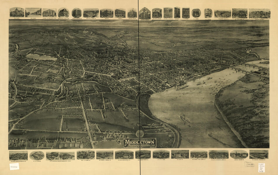 E92 - Aero view of Middletown Connecticut 