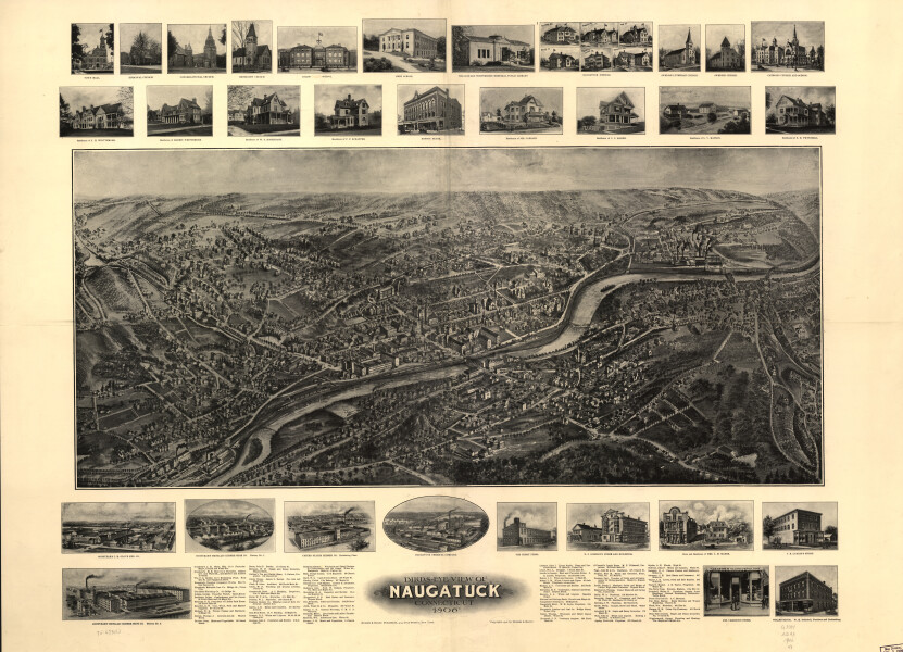 E92 - Birds-eye view of Naugatuck Connecticut  - 1906 