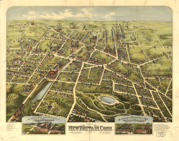 E92 - View of New Britain Connecticut  - 1875